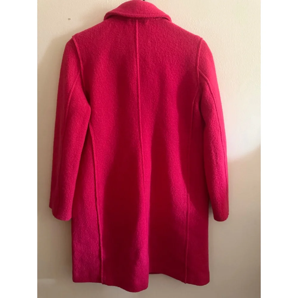 Women's J.Crew Pink Italian Boiled Wool and Two button Pea Coat 00P - Picture 5 of 5